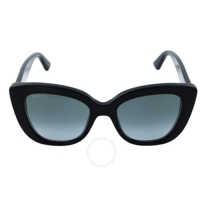 Gucci Grey Butterfly Ladies Sunglasses Gg0327s 001 52 In Black / Grey