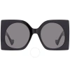 Gucci Womens Gg1257s Rectangle-frame Tortoiseshell Acetate Sunglasses In Grey