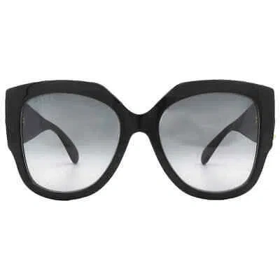 Pre-owned Gucci Grey Butterfly Ladies Sunglasses Gg1407s 001 54 Gg1407s 001 54 In Gray