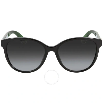 Gucci Grey Cat Eye Ladies Sunglasses Gg0703skn 002 55 In Black / Green / Grey