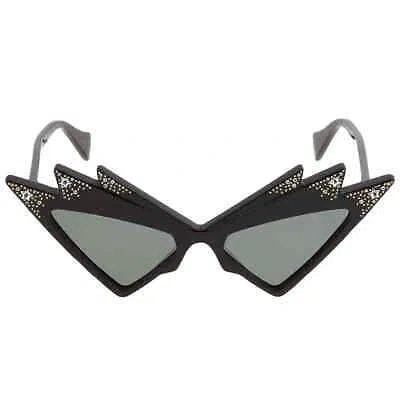 Pre-owned Gucci Grey Cat Eye Ladies Sunglasses Gg1371s 003 53 Gg1371s 003 53 In Gray