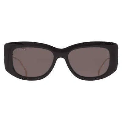 Pre-owned Gucci Grey Cat Eye Ladies Sunglasses Gg1566s 001 55 Gg1566s 001 55 In Gray