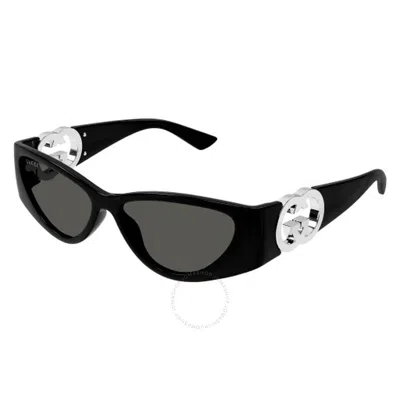 Gucci Grey Cat Eye Ladies Sunglasses Gg1824s 001 55 In Black