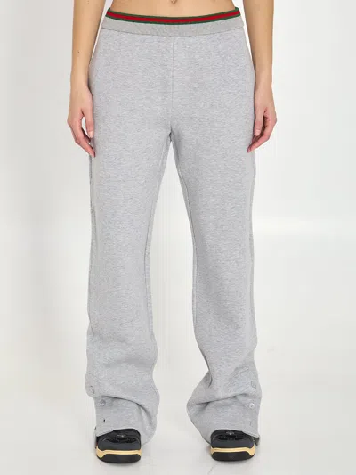 Gucci Grey Cotton Blend Joggers In Gray