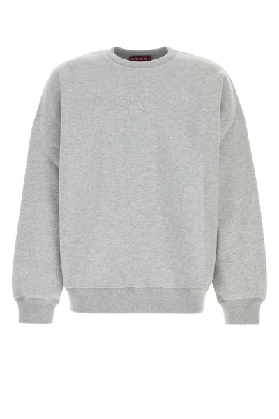 Gucci Grey Cotton Blend Oversize Sweatshirt In Gray