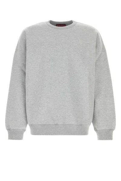 Gucci Grey Cotton Blend Oversize Sweatshirt In Multi