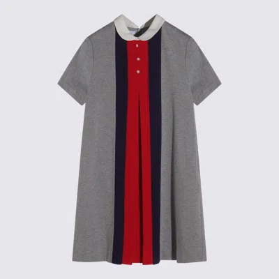 Gucci Kids' Grey Cotton Dress In Gray