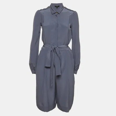 Pre-owned Gucci Grey Crepe Knee Length Jumpsuit S In Gray