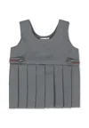 Gucci Grey Dress For Baby Girl With Web Detail In Gray