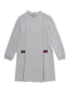 Gucci Web-stripe Cotton Dress In Grey