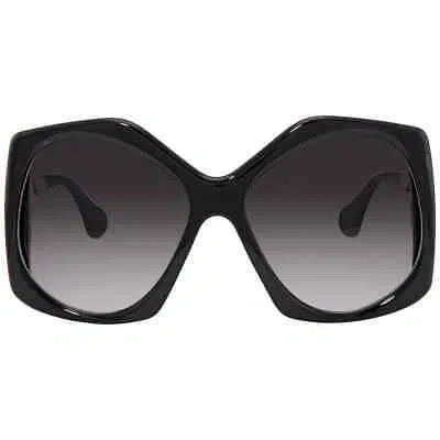 Pre-owned Gucci Grey Geometric Ladies Sunglasses Gg0875s 001 62 Gg0875s 001 62 In Gray