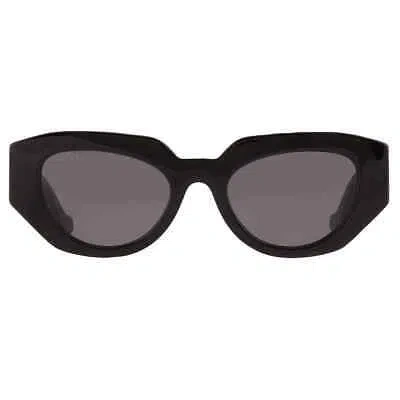 Pre-owned Gucci Grey Geometric Ladies Sunglasses Gg1421s 001 51 Gg1421s 001 51 In Gray