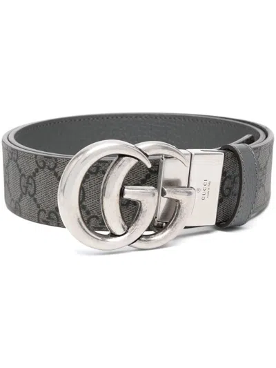 Gucci Grey Gg Marmont Reversible Belt