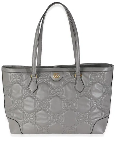 Gucci Grey Gg Matelasse Leather Medium Ophidia Tote (authentic Pre-loved) In Gray