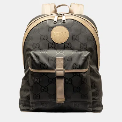 Pre-owned Gucci Grey Gg Nylon Off The Grid Backpack