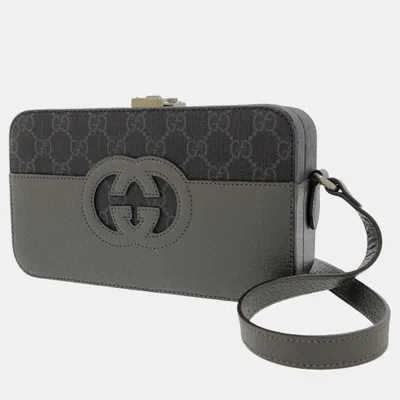 Pre-owned Gucci Grey Gg Supreme Monogram Canvas Dollar Mini Interlocking G Shoulder Bag