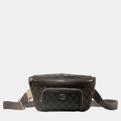 Pre-owned Gucci Grey Gg Supreme Ophidia Belt Bag