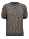 Gucci Grey Gg Wool Crewneck Sweater Top In Grey