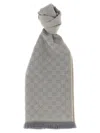 Gucci Grey Gg Wool Scarf In Gray