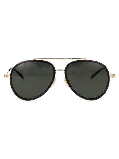 Gucci Grey-gold-grey Injection Sunglasses