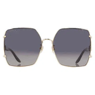 Pre-owned Gucci Grey Gradient Butterfly Ladies Sunglasses Gg1564sa 001 61 Gg1564sa 001 61 In Gray