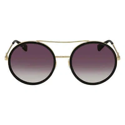 Pre-owned Gucci Grey Gradient Round Ladies Sunglasses Gg0061s 001 56 Gg0061s 001 56 In Gray