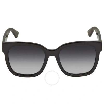 Gucci Grey Gradient Square Ladies Sunglasses Gg0034sn 002 54 In Black / Green / Grey