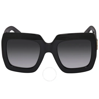 Gucci Grey Gradient Square Ladies Sunglasses Gg0053sn 001 54 In Black / Grey