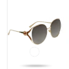 Gucci Grey Gradient Square Ladies Sunglasses Gg0225s 001 63 In Gold / Grey