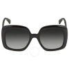 Gucci Grey Gradient Square Ladies Sunglasses Gg0713s 006 55 In Black / Green / Grey