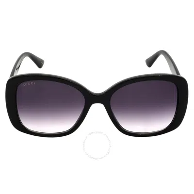GUCCI GUCCI GREY GRADIENT SQUARE LADIES SUNGLASSES GG0762S 001 56