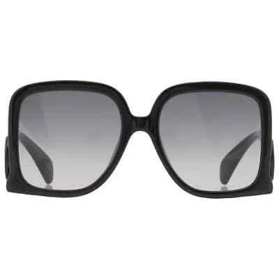 Pre-owned Gucci Grey Gradient Square Ladies Sunglasses Gg1326s 001 58 Gg1326s 001 58 In Gray