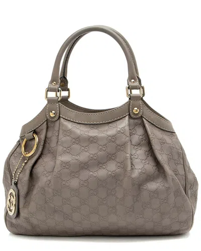 Gucci Grey Ssima Leather Sukey Medium Tote (authentic Pre-loved)