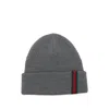 Gucci Web Detail Wool Beanie In Gray