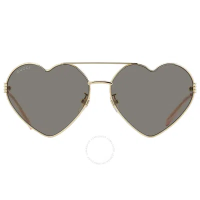 Gucci Grey Irregular Ladies Sunglasses Gg1283s 001 62 In Gray