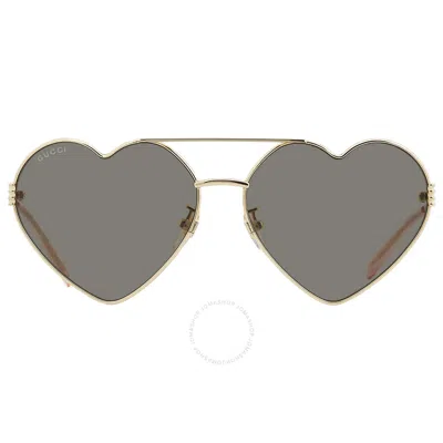 Gucci Grey Irregular Ladies Sunglasses Gg1283s 001 62 In Black