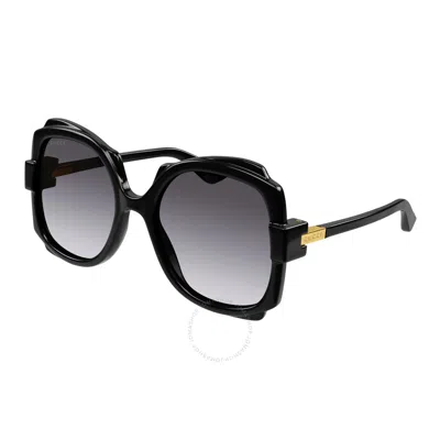 Gucci Grey Irregular Ladies Sunglasses Gg1431s 001 57 In Gray