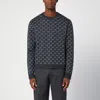 Gucci Gg Shadow Wool Sweater In Dark Grey/black