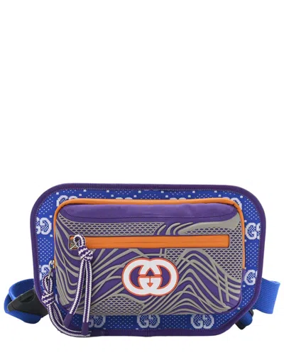 Gucci Grey Jersey Gg Canvas All Over Sporty Belt Bag (authentic Pre-loved) In Multi