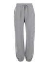 Gucci Grey Jogger Pants With Drawstring In Cotton Woman In Multicolor