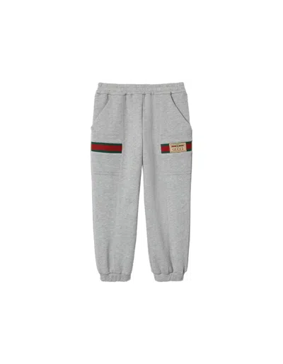 Gucci Kids' Grey Joggers With Vintage  Logo In Gray