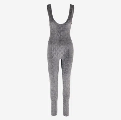 Gucci Jumpsuit With Gg Crystals In Gray