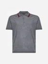 Gucci Grey Knit Web Polo Shirt