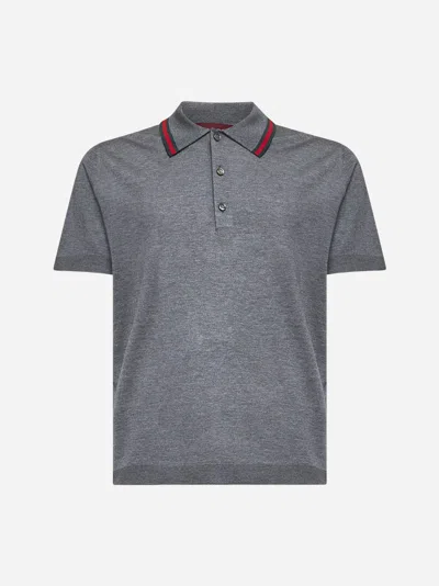 Gucci Polo Shirt With Web Pattern
