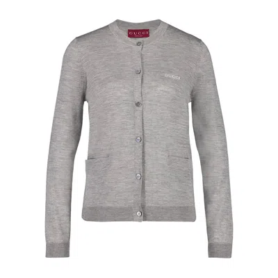 GUCCI GUCCI GREY KNITWEAR - CARDIGANS WOMEN