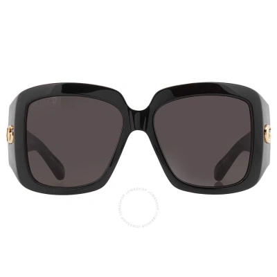 Gucci Grey Ladies Square Sunglasses Gg1402s 001 55 In 001 Black Black Grey