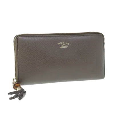 Pre-owned Gucci Grey Leather Wallet  ()