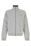 Gucci High Collar Jacket With Ribbed Cuffs And Hem In Gray