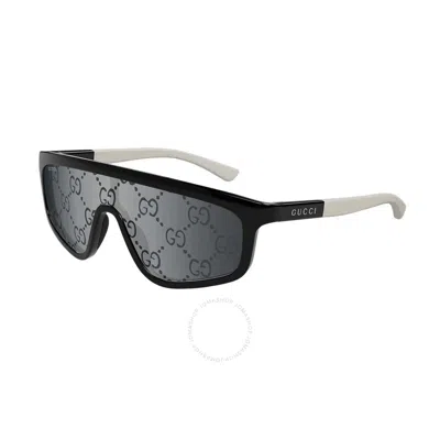 Gucci Grey Logo Shield Unisex Sunglasses Gg1736s 003 99 In Black