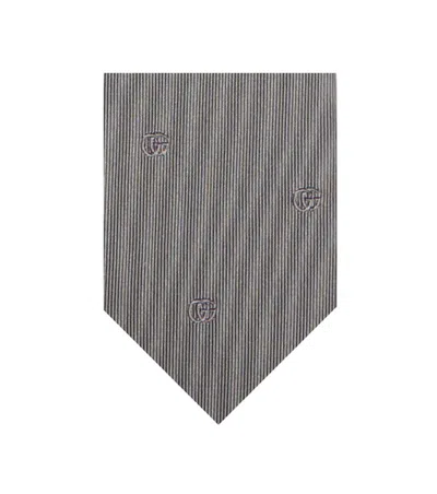 Gucci Grey Logo Tie In Gray